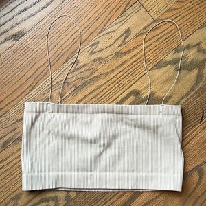 Out from under linen ribbed crop tube tank